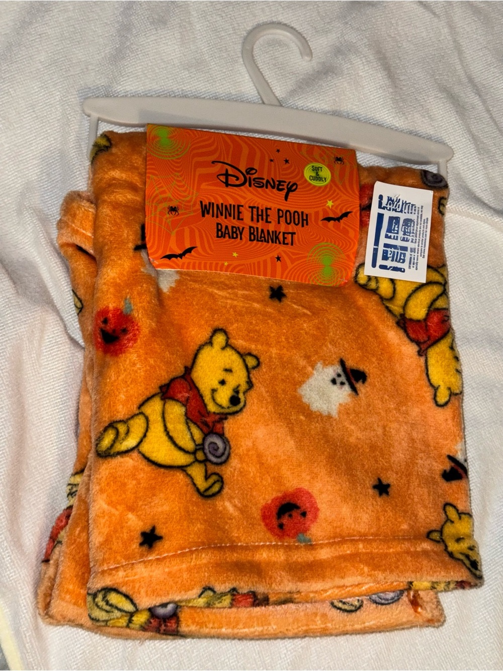 Disney Winnie the Pooh Orange Halloween Baby Blanket